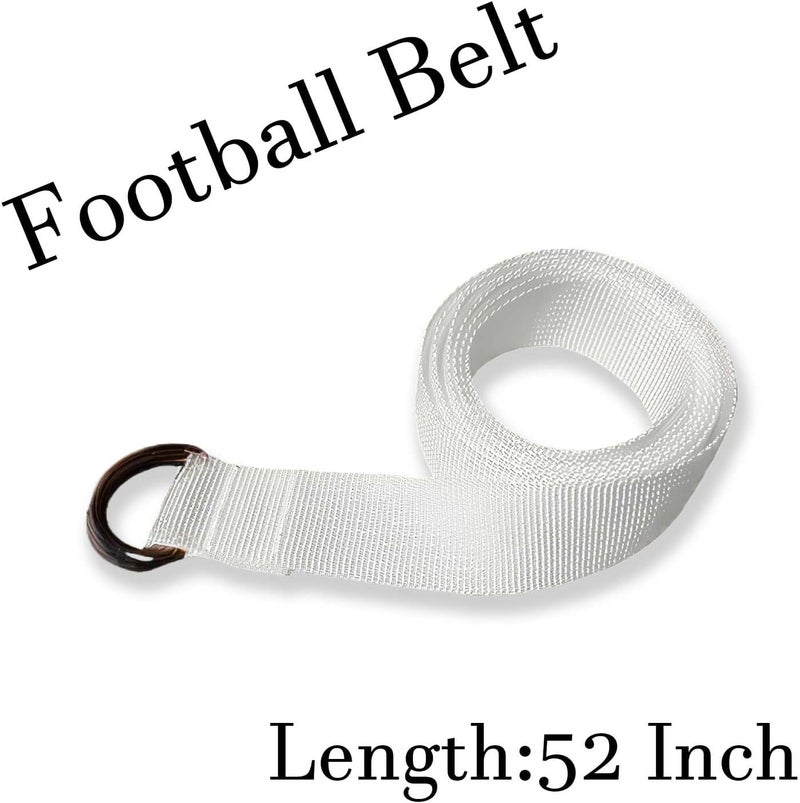 GRSECPO Web Football Belt with Two Stainless Steel D Rings 52" Football Pants Belt for Men Women Kids Youth Boys Girls - Image 3